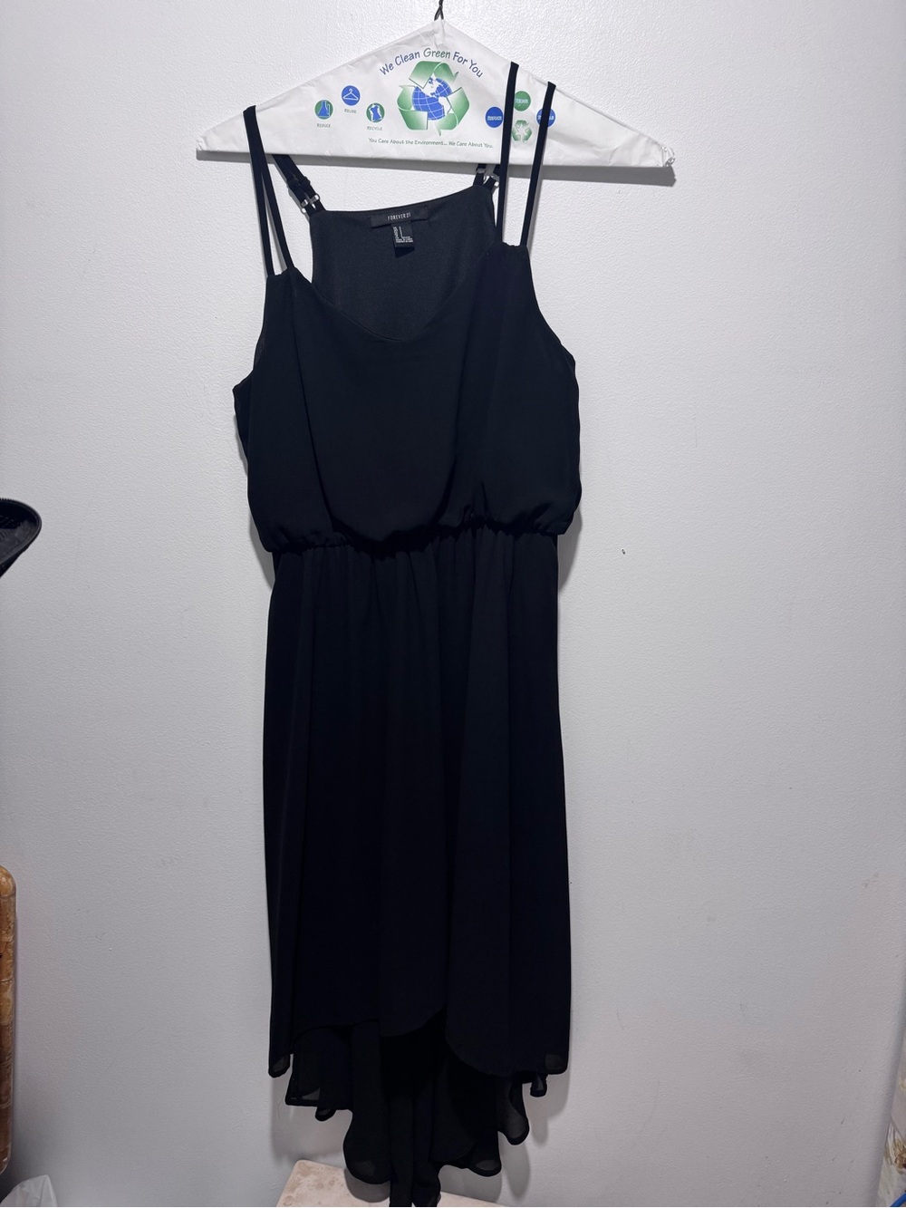 Forever 21 Black High-Low Spaghetti Strap Dress